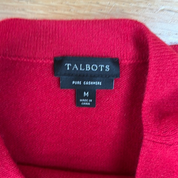 Talbots Audrey Red Cashmere Crewneck Sweater Medium - Picture 3 of 8